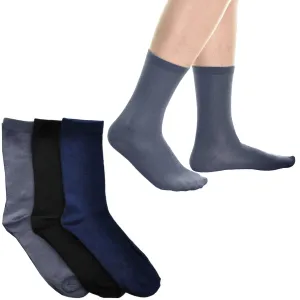3 Pair Men Thin Cotton Assorted Color Dress Socks Casual Fashion Mid Calf 10-13