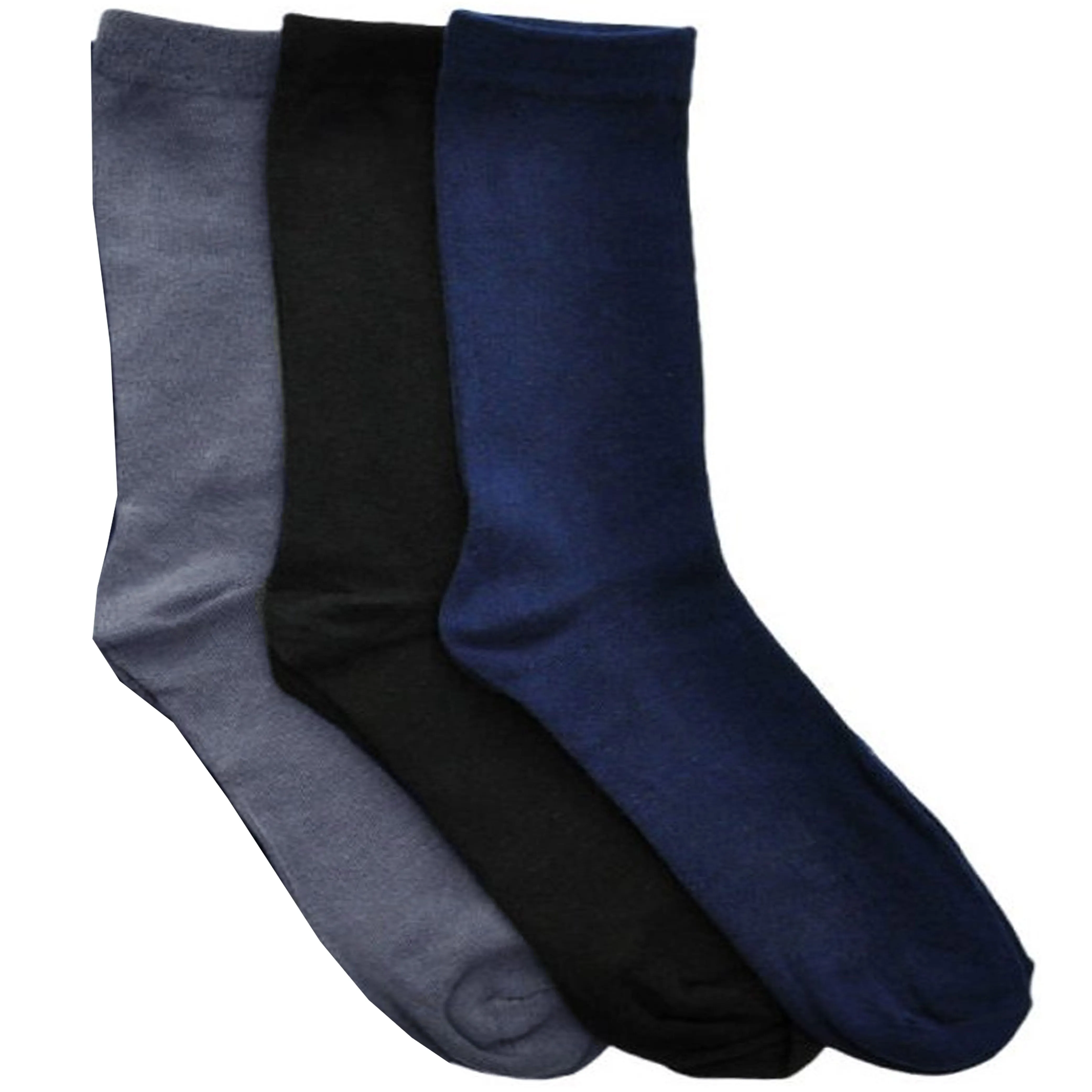 3 Pair Men Thin Cotton Assorted Color Dress Socks Casual Fashion Mid Calf 10-13