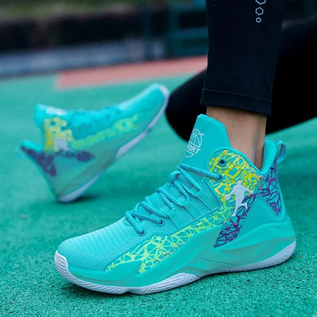 Autumn Winter High Top Men Basketball Unisex Mesh Sneakers Women Sports Shoes Kids Gym Training Athletic Ankle Boots