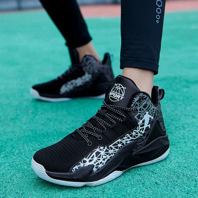 Autumn Winter High Top Men Basketball Unisex Mesh Sneakers Women Sports Shoes Kids Gym Training Athletic Ankle Boots