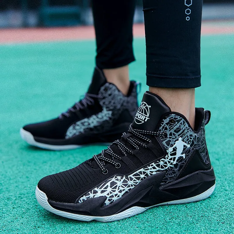 Autumn Winter High Top Men Basketball Unisex Mesh Sneakers Women Sports Shoes Kids Gym Training Athletic Ankle Boots