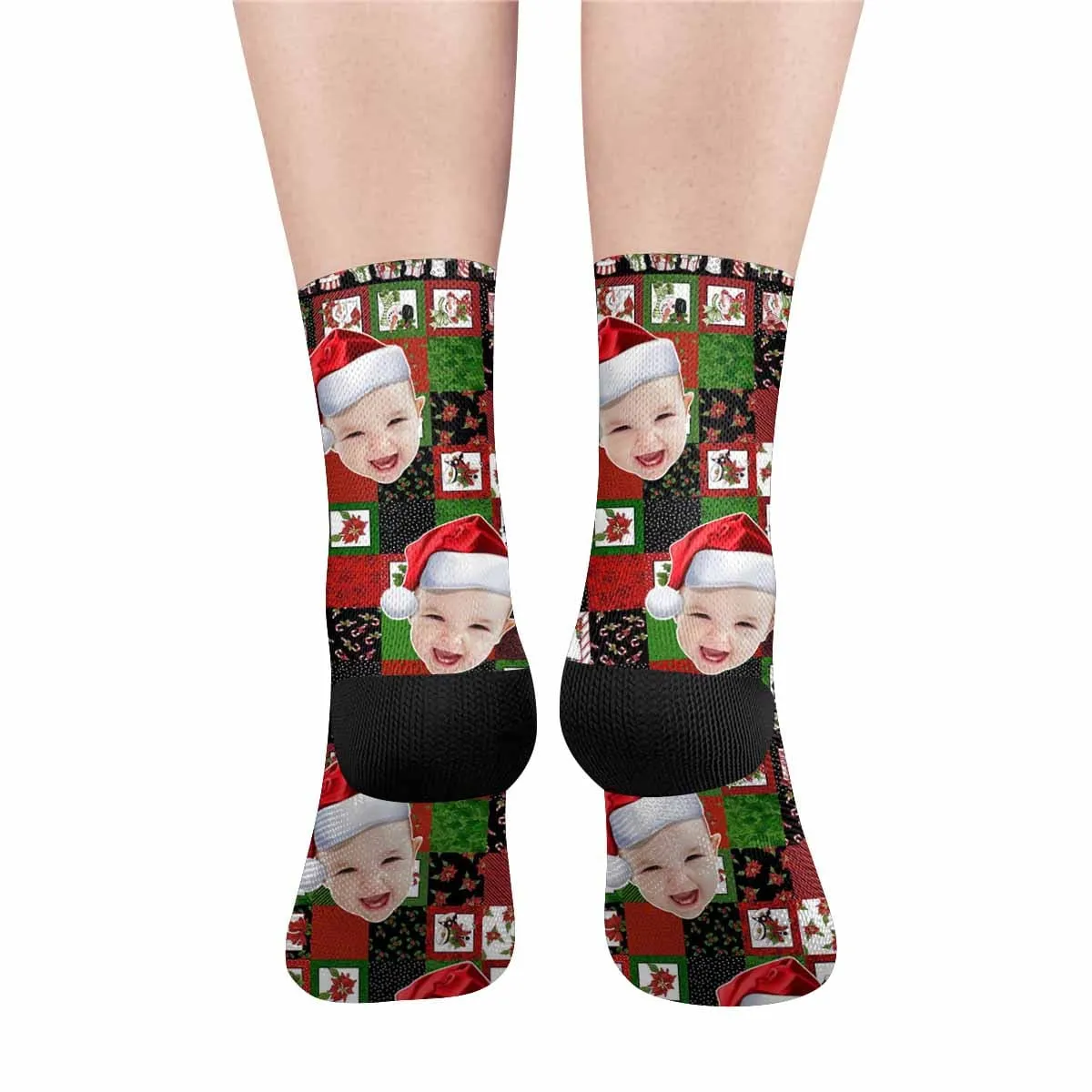 Custom Face Christmas Flower Socks