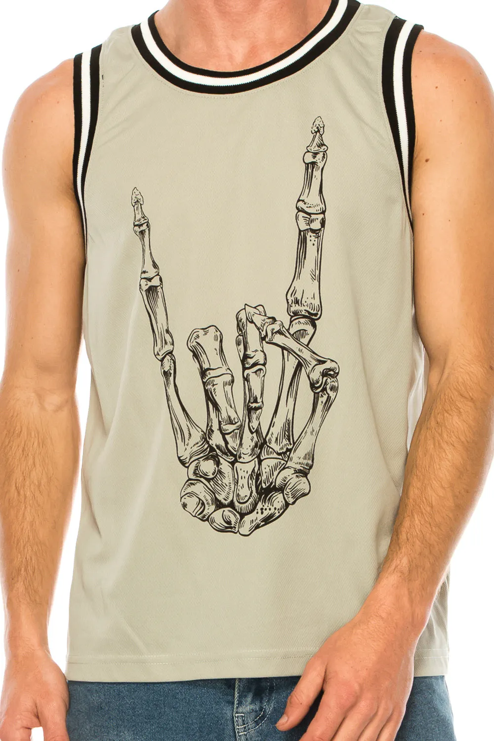 METAL FINGER GREY BASKETBALL JERSEY