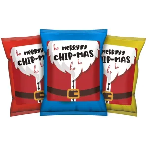 Santa "Merry Chip-mas" - Christmas Party - Chip Bag and Snack Bag Stickers - 32 Stickers