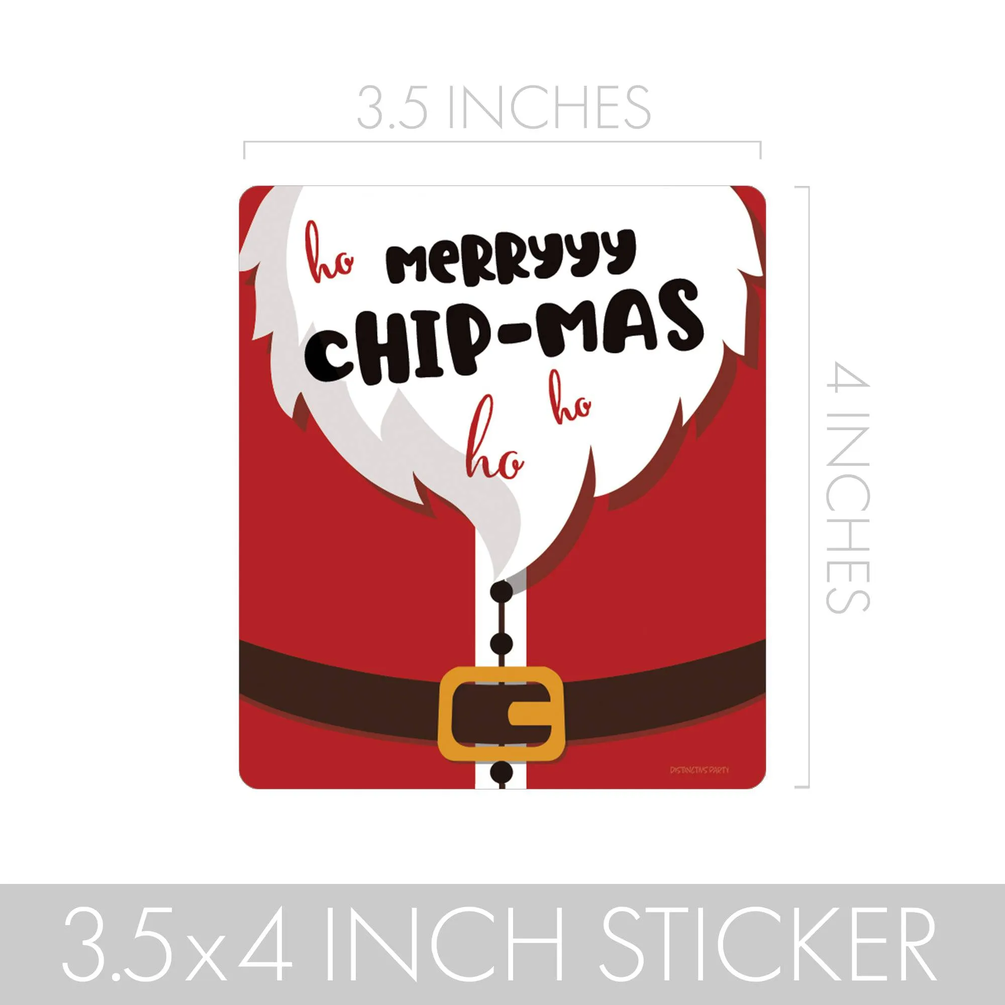 Santa "Merry Chip-mas" - Christmas Party - Chip Bag and Snack Bag Stickers - 32 Stickers