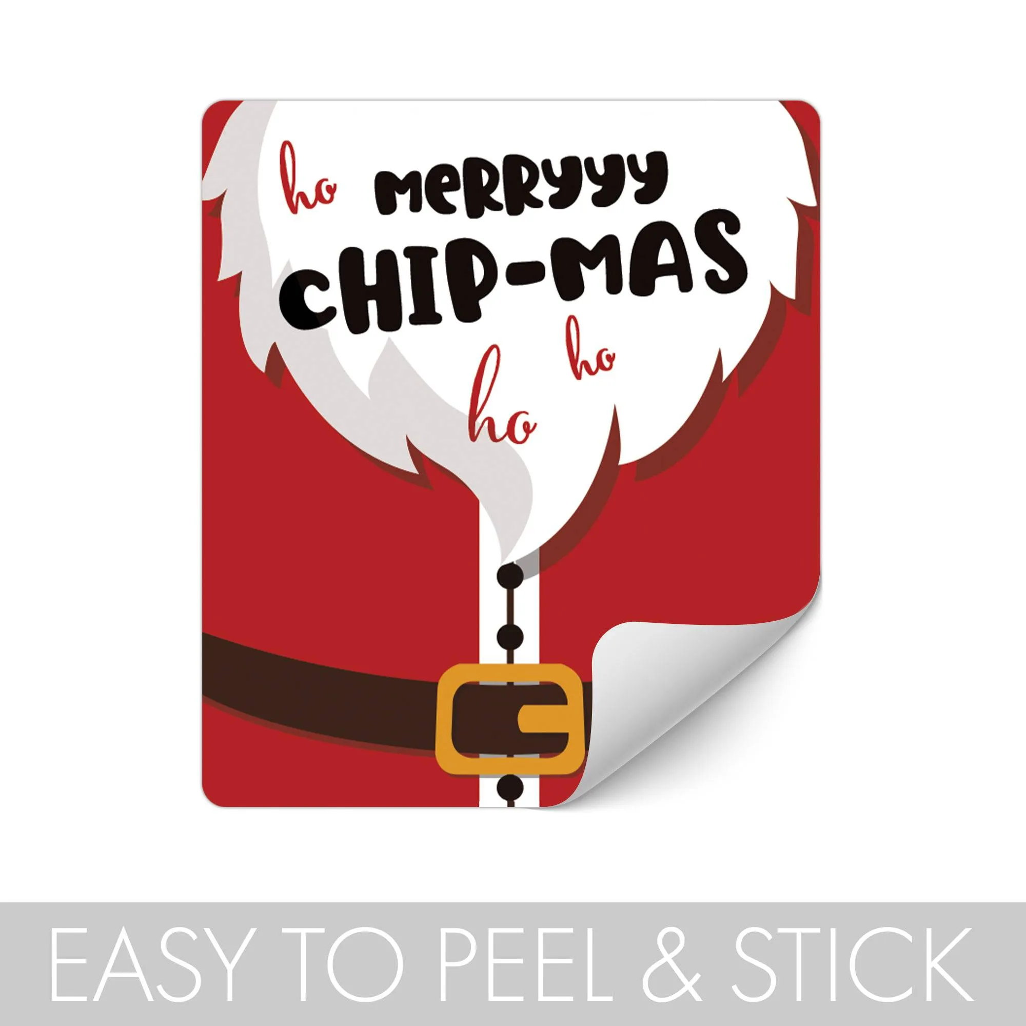 Santa "Merry Chip-mas" - Christmas Party - Chip Bag and Snack Bag Stickers - 32 Stickers