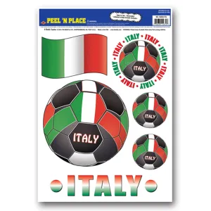 Soccer Party Peel 'N Place Clings - Italy (6 per Package)
