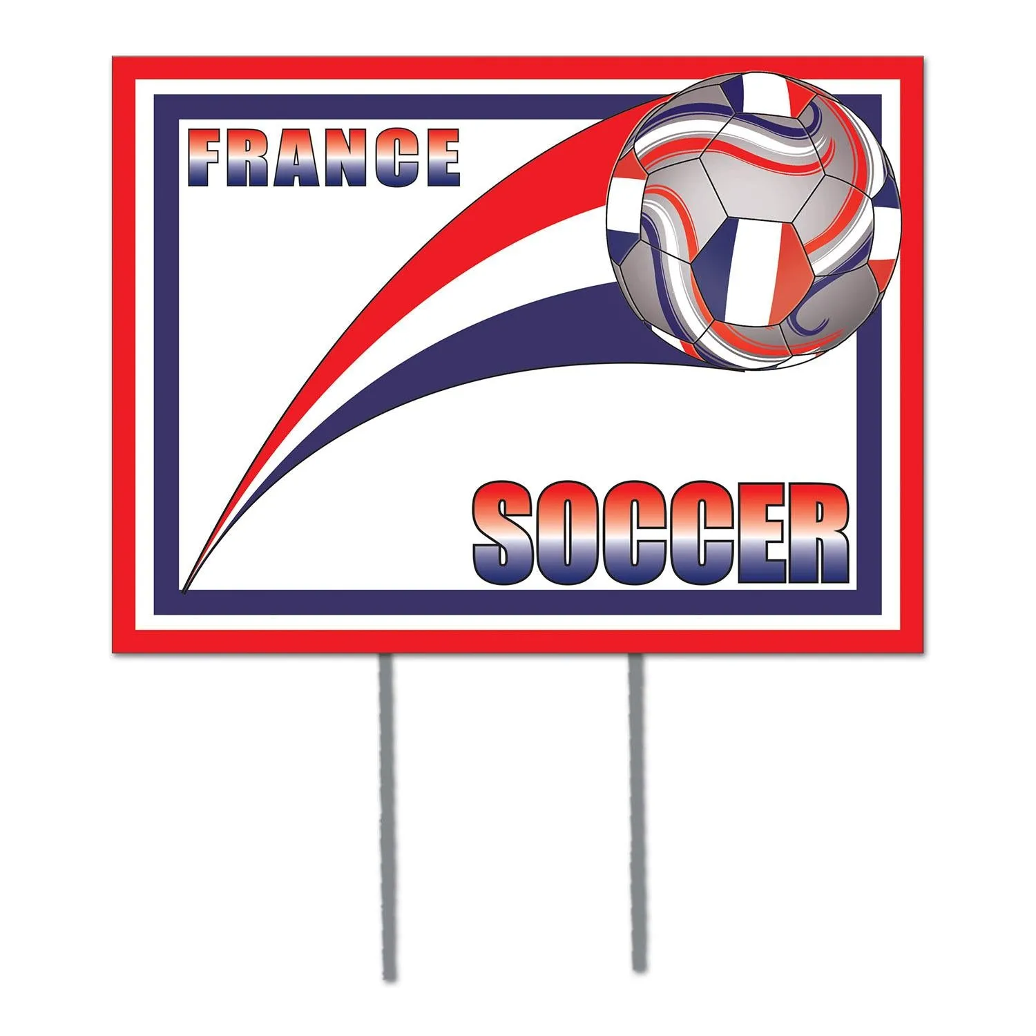 Soccer Party Plastic Yard Sign - France