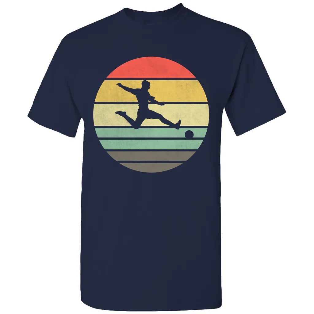 Soccer Retro Sunset Silhouette T-Shirt