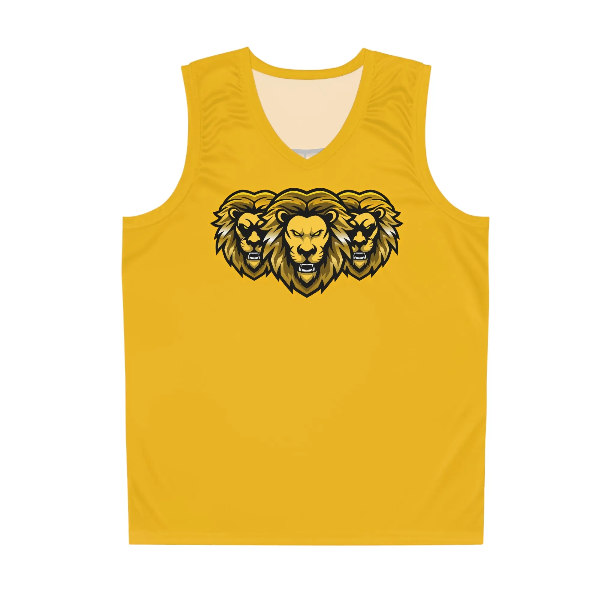 Yellow "Sun Gold Lion" Basketball Jersey (AOP)