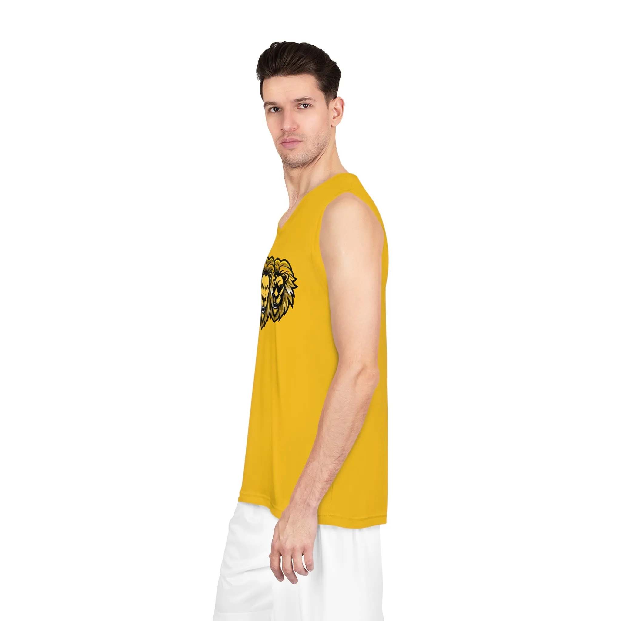 Yellow "Sun Gold Lion" Basketball Jersey (AOP)