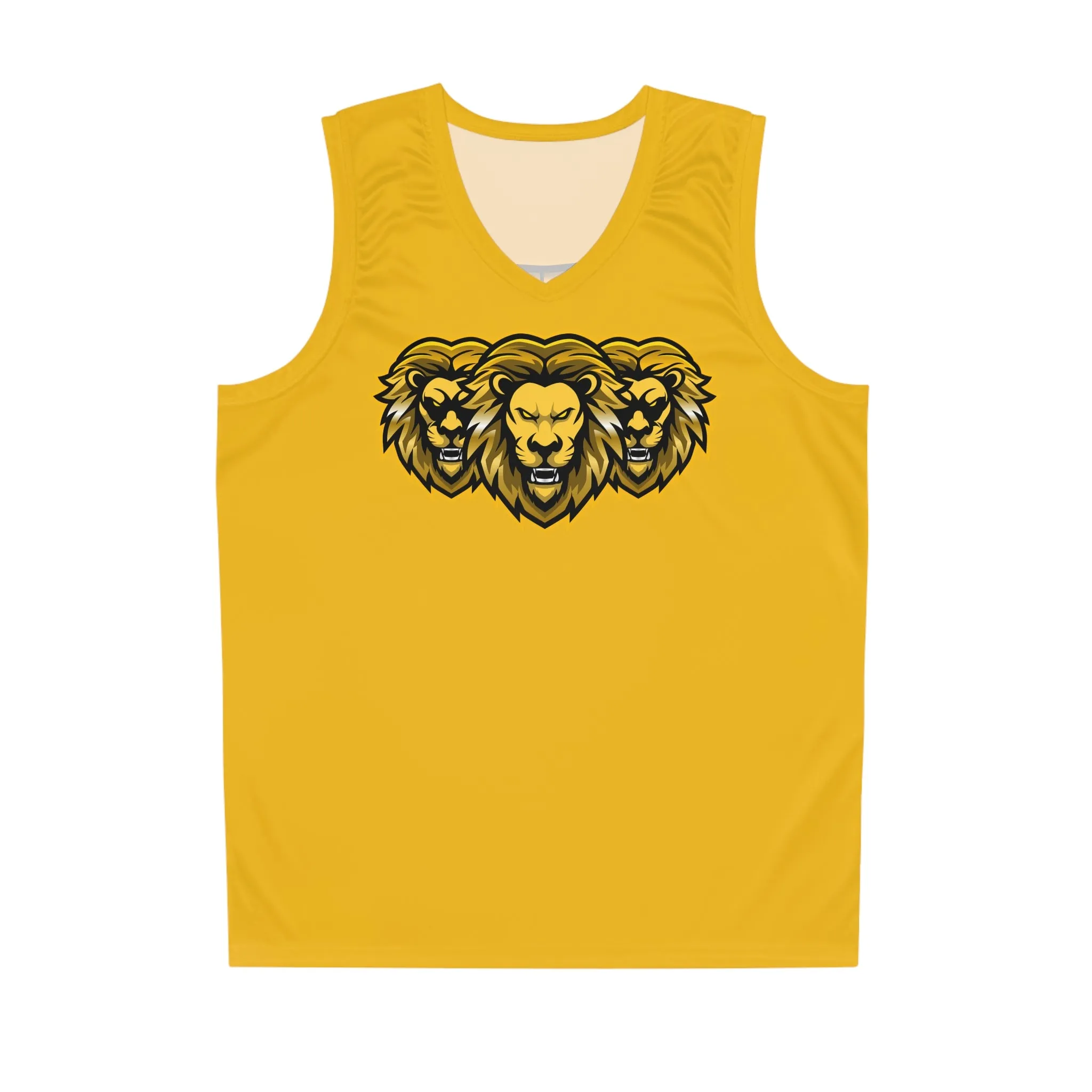 Yellow "Sun Gold Lion" Basketball Jersey (AOP)