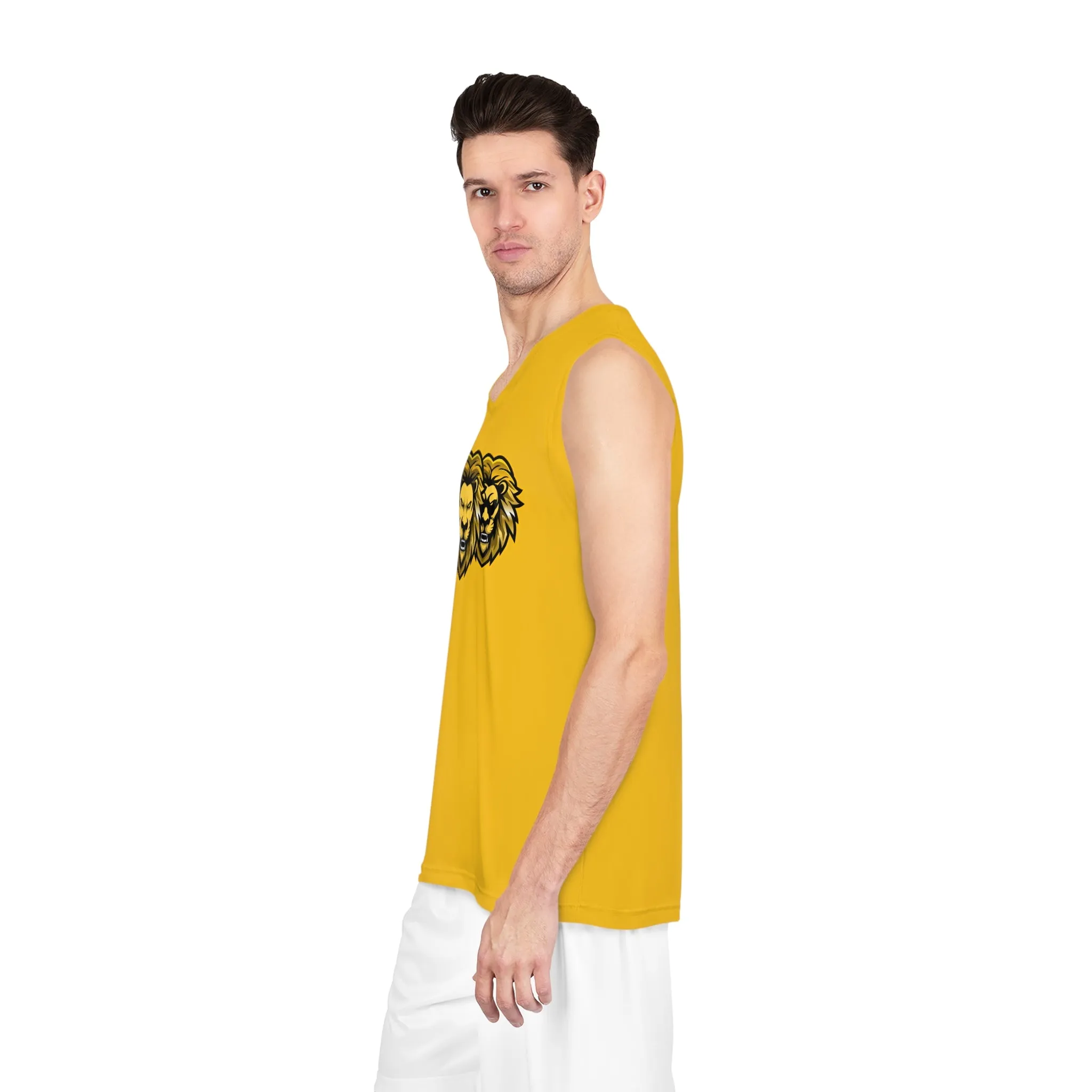 Yellow "Sun Gold Lion" Basketball Jersey (AOP)