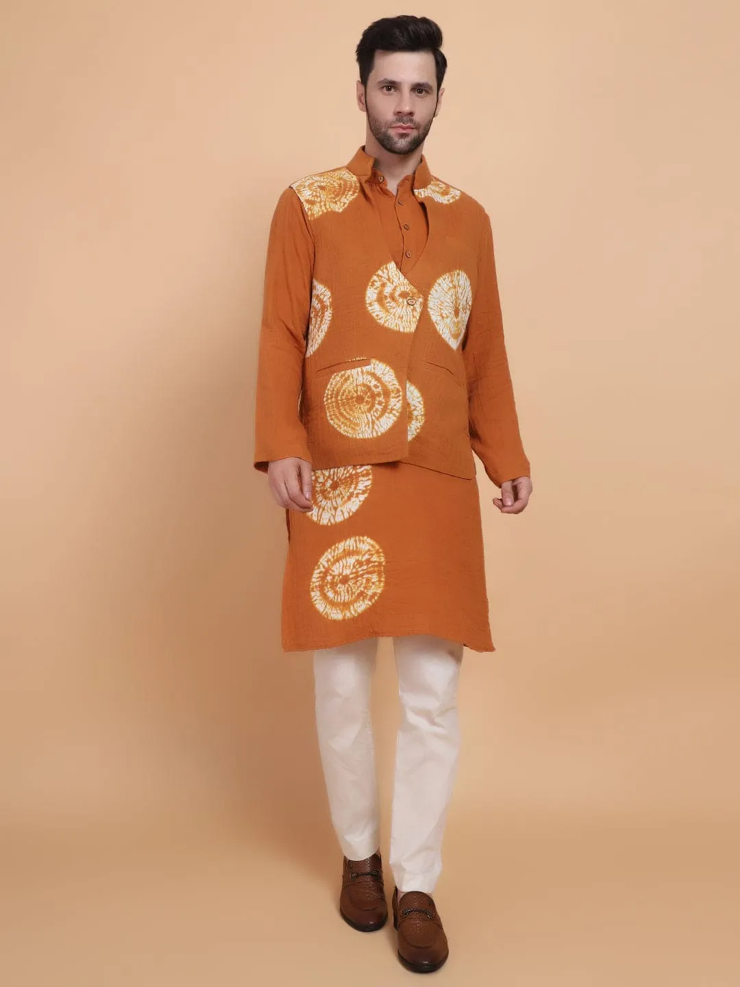 Yellow Tie & Dye Kurta Set