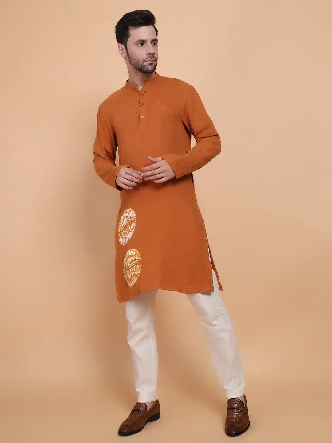 Yellow Tie & Dye Kurta Set